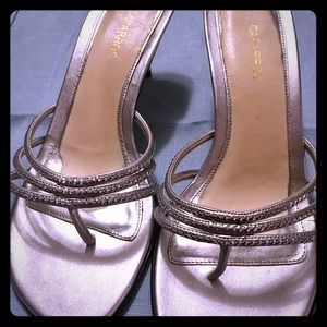 Caparros silver metallic Doris sandals